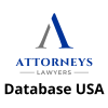 Logo for Attorneys & Lawyers B2B Database & Email Lists USA. The design features a stylized letter "A" in grey and blue above the words "ATTORNEYS LAWYERS" in blue and grey, respectively. Below, the text "B2B Database USA" is written in bold, black letters.