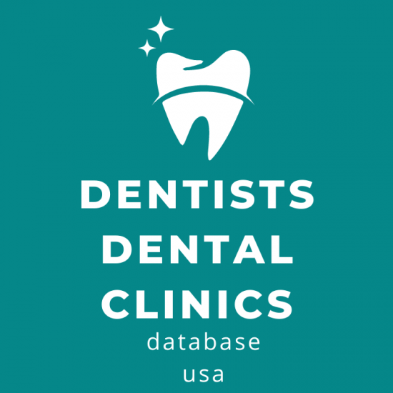A teal background with a white tooth icon at the top, featuring three sparkling stars. Below the icon, the text reads: "DENTISTS B2B SALES LEADS & EMAIL LISTS - DENTAL CLINICS USA" in white, all capitals except for "Dental Clinics USA," which is in title case.